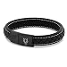 Produktbild Akitsune Fides Lederarmband |Armschmuck Frauen Herren Edelstahl Männer Armband - Mattschwarz - Schwarz 18cm