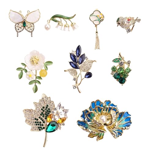 Broche fleur en strass vintage argenté pour veste et sac