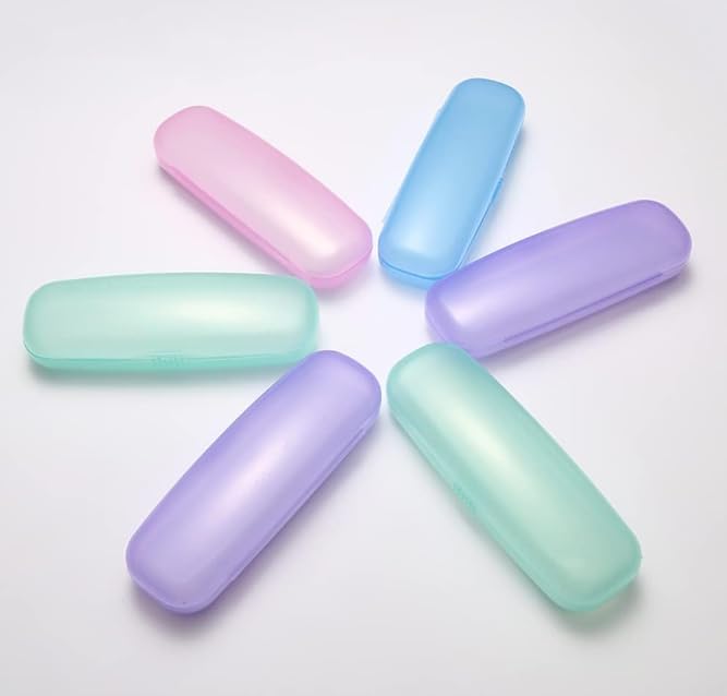Image of 4Pcs Random Color Plastic Eyeglasses Cases Portable Transparent Sunglasses Box Glasses Protective Case Reading Glasses Box Small in Size,Convenient to Carry,Sunglasses and Eyewear Accessories