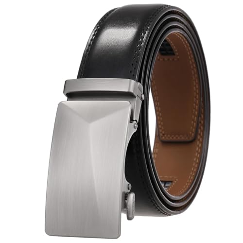 Luxury Leather Ratchet Belts For Men - Automatic Buckle For Casual & Formal Wear