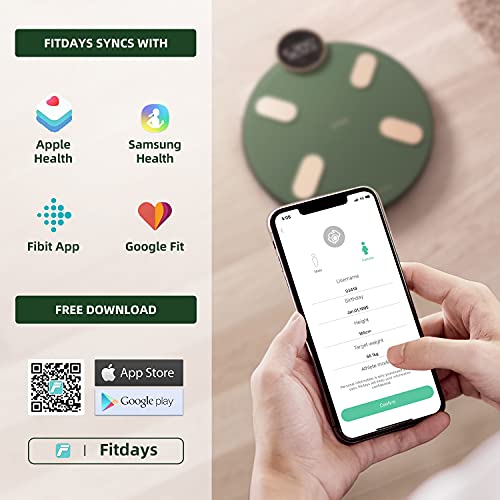 Scale For Body Weight, Posture Digital Bathroom Scale Large Led Display Weight Scale, High Accurate Body Composition Analyzer With Bmi With Free Smartphone App, 400Lb,Green #TOP3