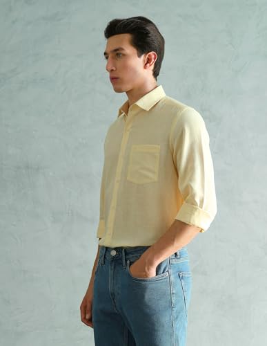 Image of Arrow Solid Slim Fit Formal Shirts for Men - Full Sleeve Shirt for Man