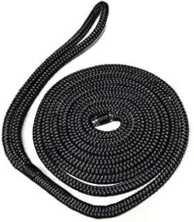 Double Braid Black Boat Dock Line (3/8" x 10')