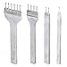 5mm Lacing Stitching Chisel Set Hole Punch Tool 4PCS 1+2+4+6 Prong Diamond Hand Working Hole DIY