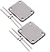 2 Pack Guitar Metal Neck Plates with Plastic Mat for Strat Tele Style Electric Guitar Replacement, Chrome