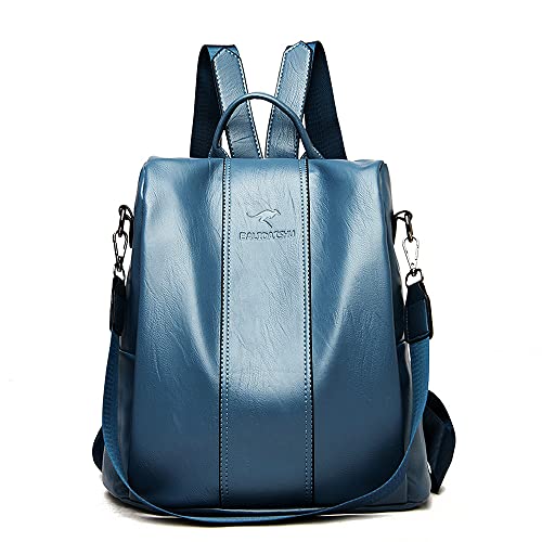 Mochila Moda Simples Feminina Mochila de Viagem Multifuncional (Azul)