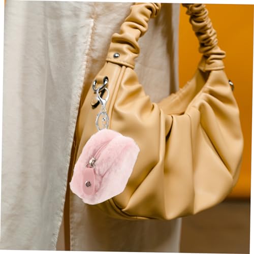 NOLITOY Cute Plush Coin Purse for Girls Mini Portable Plush Bag with Keyring Small Pouch for Earbuds and Keys Soft and Stylish Design2