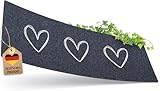 ElbFuchs Schuhparkplatz Fußmatte 100x35cm Grau 3 Herze I Waschbar & rutschfest, Hochwertige Schuhmatte für Innen- und Außenbereich I Ideal als Schuhablage & Schmutzfangmatte für Flur und Eingang