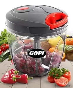 GOPI Ultra Premium Handy Chopper with 6 Blades for Effortlessly Chopping Vegetables and Fruits for Your Kitchen (Black, 1000 ml, 12420)