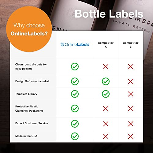 Water Bottle Labels - 8 X 2 - Pack Of 500 Labels, 100 Sheets - Inkjet/Laser Printer - Online Labels #TOP7