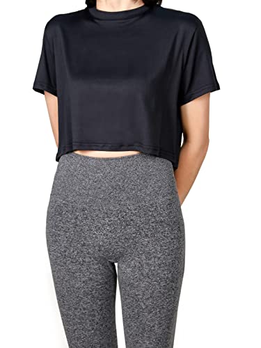 MAX ALLIE Women's Ultra Soft Cropped T Shirt Crew Neck Tees Casual Loose Fit Basic Lightweight3