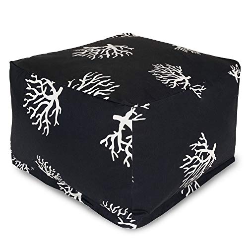Majestic Home Goods Black Coral Ottoman, Large