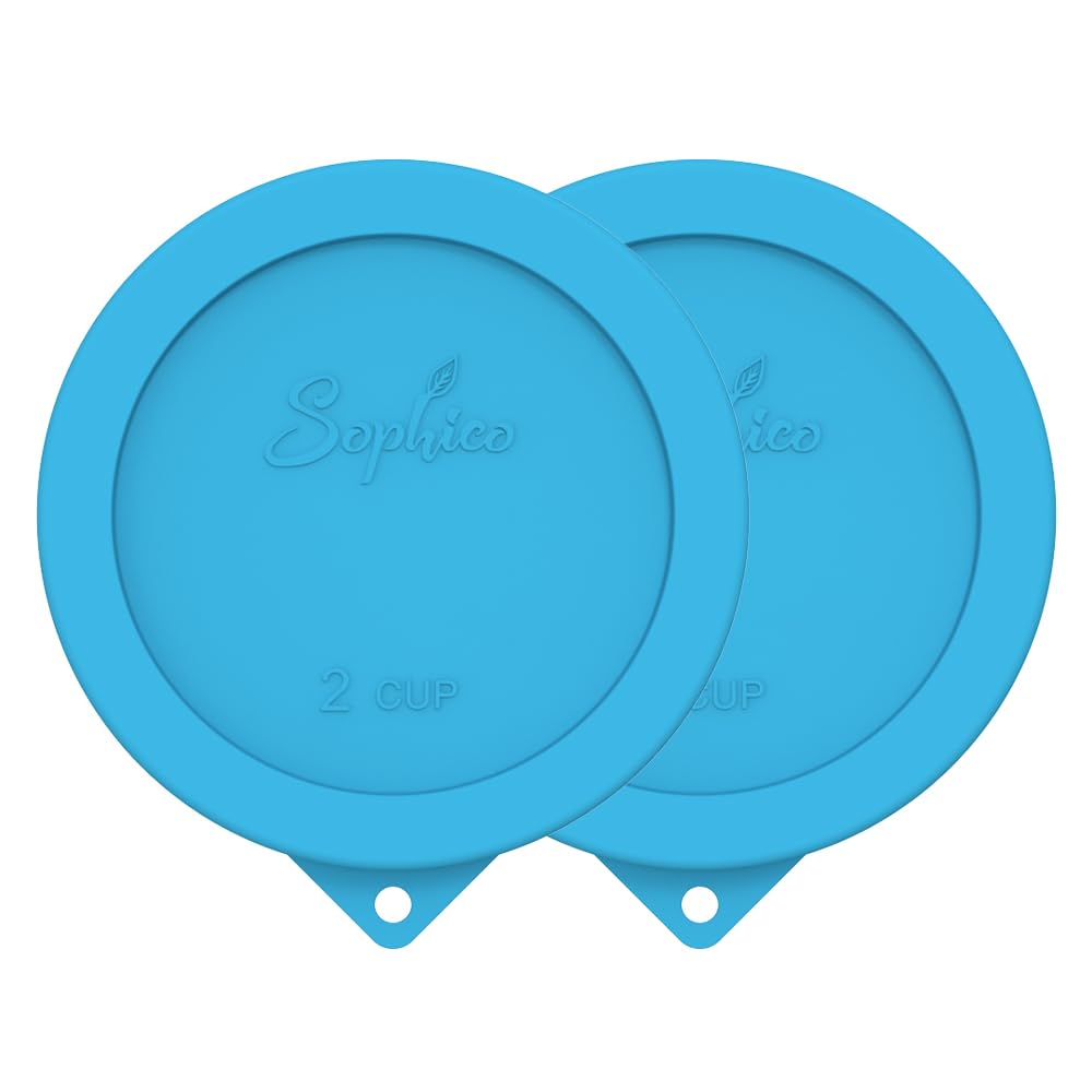 SOPHICO2 Cup Round Silicone Storage Cover Lids Replacement for Pyrex 7200-PC and Anchor Hocking Glass Bowls (Container not Included) |Blue-2 Pack|