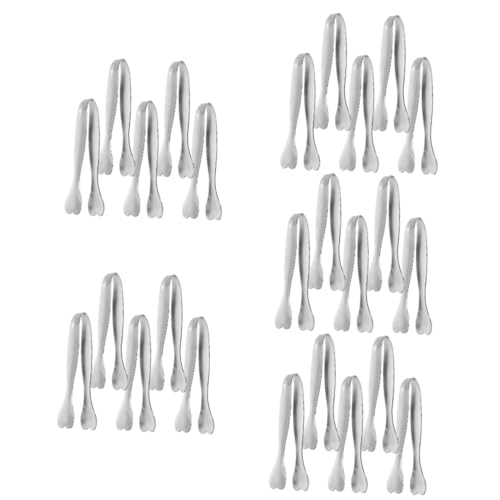 ULTECHNOVO 5 Juegos Clip De Acero Inoxidable Servicio Tenazas Abrazadera Alimento Tapa Bandeja Cucharas Carro Poseedor Llevar Pala Lámina Acero Inoxidable 201 Silver 5 Piezas * 5