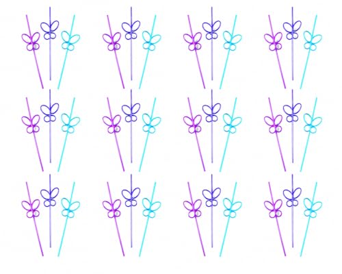 Set de 36 pitillos con diseño de mariposa multicolor miniatura 1