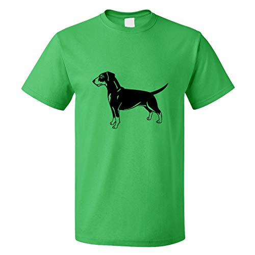 Custom Funny Graphic T Shirts for Men German Pinscher Black Cotton Top Kelly Green Design Only 3X Large