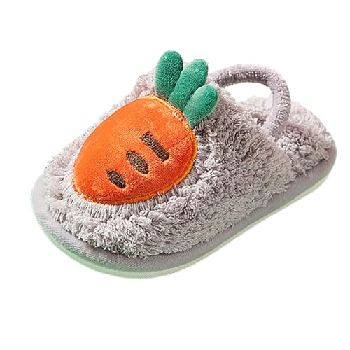 Kids Slippers, Boys Girls Cute Bow Plush Funny Cartoon Carrot Slippers,Comfy Fuzzy Pillow Cloud Plush House Footwear