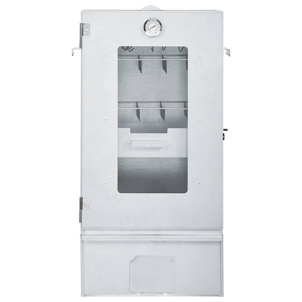 Horno para ahumar con generador de humo frío, acero galvanizado, para carne, pescado, salchichas, balcón, terraza, jardín, camping, con termómetro y ventana de cristal
