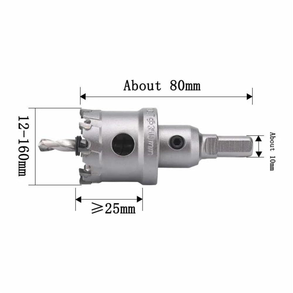 12-160mm TCT piła walcowa wiertło do metalu ze stali nierdzewnej cięcie drewna grube płyty narzędzie do wiercenia końcówka węglikowa, 80mm