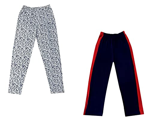 Image of indi weaves Boys and Girls Cotton Solid and Printed Pyjama /Pant /Trackpants [Pack of 2] Multicolor94