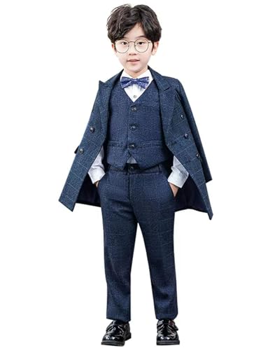 Costume trois pièces garçon à carreaux idéal pour mariages baptêmes et grandes fêtes de famille
