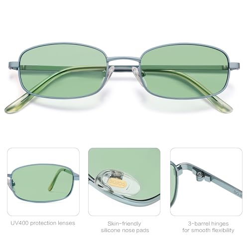 Image of SOJOS Trendy Rectangle Sunglasses Womens Mens, Retro 80s 90s Y2k Chic Narrow Thin Skinny Sunnies SJ1187