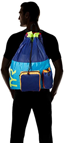 TYR Unisex Mesh Mummy Backpack for Swim, Gym and Workout Gear, Black, 40-liter Capacity Backpack (pack of 1)