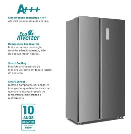 Refrigerador Philco PRF535I Side By Side 437 Litros 127V