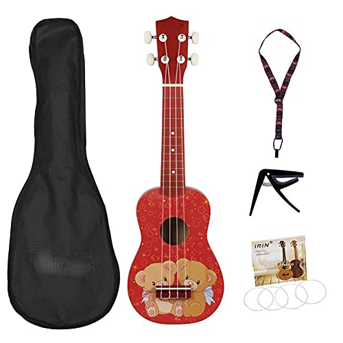 Ukulele Cute Bear Pattern Basswood Mini Guitar 4 Strings Musical Instruments with Bag Strap String Capo - Les Beatles, Paul McCartney, John Lennon, RIngo Starr, George Harrison Ukulele Cute Bear Pattern Basswood Mini Guitar 4 Strings Musical Instruments with Bag Strap String Capo – Image 6
