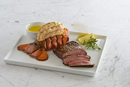 Lobster Gram - Two 6–7 oz. Maine Lobster Tails and Two 8 oz. Kobe Flat Iron Steaks – Surf and Turf Dinner – American Kobe Beef – Sustainably Caught Lobster – From the No. 1 Seafood Delivery Company