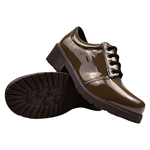 Coturno Feminino Oxford Tratorado Eleganteria Verde Militar Tamanho:34;Cor:Verde Militar