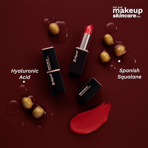 Image of Pilgrim Matte Me Up Bullet Lipstick 4.2g | Creamy, Lightweight, Bold, Non Drying | SPF 30 | Enriched With Hyaluronic Acid & Spanish Squalane | Lipstick for dusky skin tone | Pink Romance -14