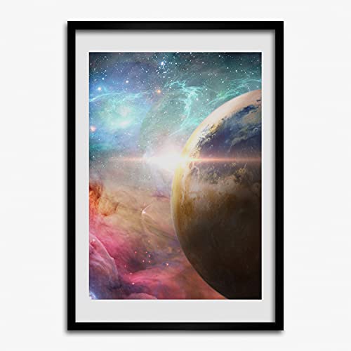 Cadre photo galaxie 50x70 cm Tulup pour sublimer la décoration murale d'une chambre moderne