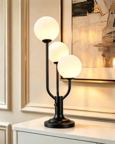 Image of ACOHOOK Globe Black Table Lamp for Bedroom Gift Dimmable G9 Bulbs Included
