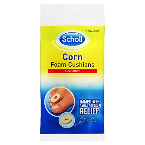 Scholl Corn Foam Cushions 9 Pads - Corn Pain and Pressure Relief Pads Comfortable Padding with Adhesive