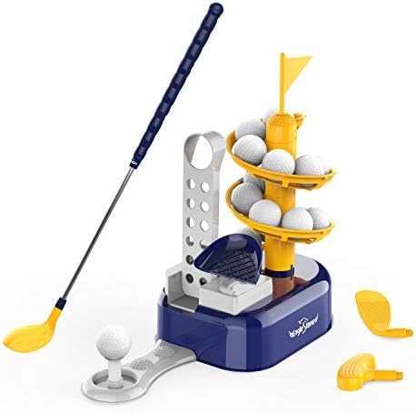 EagleStone Golf Toys for Kids, Kids Golf Toys Set with 15pcs Training Golf Balls & Clubs Equipment, Outdoor Lawn Sport Toy, Indoor Exercise Game Gift for Kids Boys Girls Toddler Aged 3 4 5 6 7 8