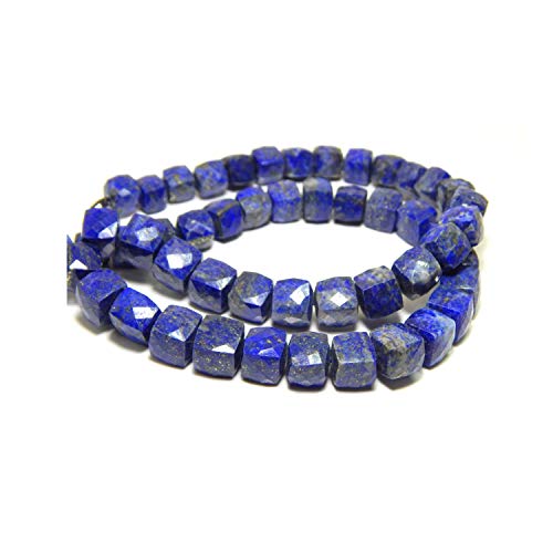 Perles de lapis-lazuli pour création bijoux collier bracelet perles cubes