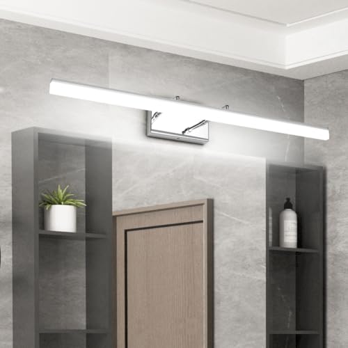 Image of Aipsun 31.5in Dimmable Modern LED Vanity Lights for Bathroom Light Fixtures Over Mirror Chrome Adjustable Bath Lighting(White Light)