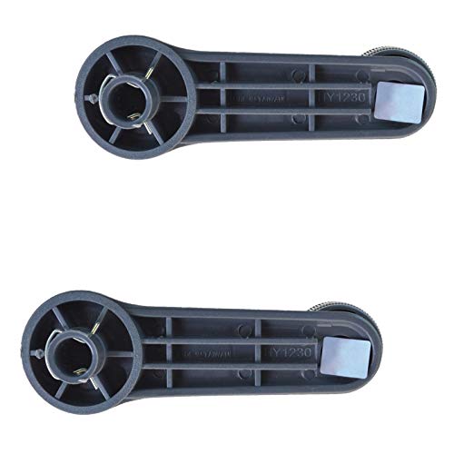Image of TRQ Window Crank Handle Set Gray Compatible with 1995-2006 Hyundai Accent 1996-2000 Elantra 1999-2001 Sonata