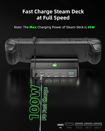 【2023 New】 Steam Deck Dock, Easysmx Docking Station Compatible With Steam Deck, 5-In-1 Steam Deck Dock With Hdmi 2.0 4K@30Hz, 3 Usb-A And Fast Charging Usb-C Port,Steam Deck Accessories #TOP4
