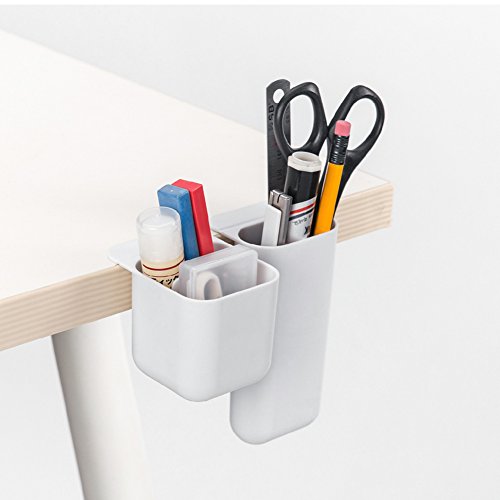 Minsa Creative Diy Screen Pen Pencil Holders Desktop Accessories Organizers For Office Desk Storage Bags Under Computer Monitor & Screen-3 Pack (Blue) #TOP2