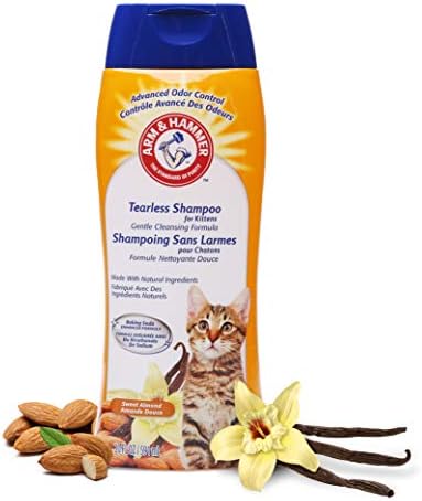 Arm & Hammer Tearless Kitten Shampoo for CatsNatural Cat Shampoo for Odor Control with Baking Soda, 20 Fl Oz Gentle Cleansing Kitten Shampoo in Sweet Almond Scent