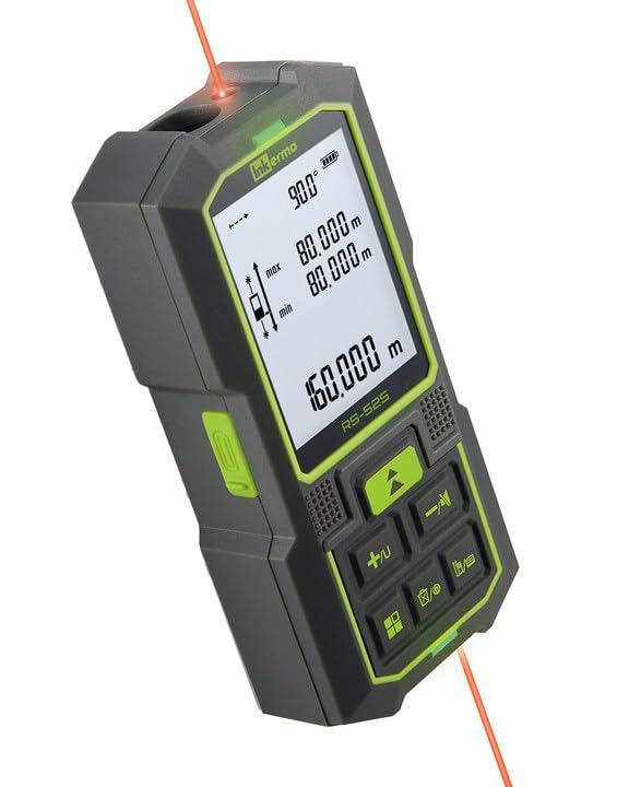 Dual Laser Measurement Tool, 525Ft/160M Bilateral Laser Distance Meter, Rechargeable Laser Measure with Ft/in/M Multiple Units, Angle Sensor, Pythagorean Mode, Area and Volume