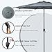 Abba Patio 9FT Lyon Outdoor Patio Umbrella Outdoor Table Umbrella with Push Button Tilt and Crank Market Umbrella 8 Sturdy Ribs UV Protection Waterproof for Garden Deck Backyard Pool Grey