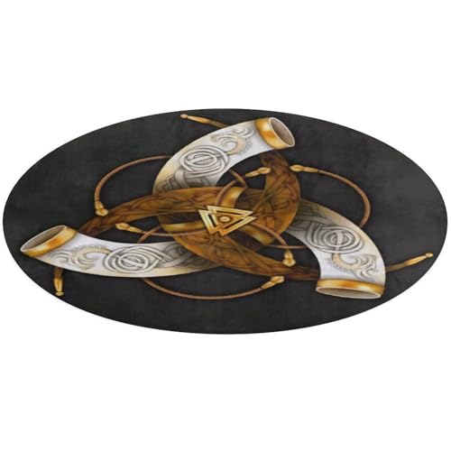 Tapis de décoration viking rond idéal pour chambre et bureau - 7