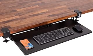 Stand Steady Premier Clamp-On Keyboard Tray | Extra Large 27-Inch Keyboard Shelf for Ergonomic Typing | Heavy Duty Wood Tray & Metal Frame | Sliding Desk Tray & Under Desk Drawer (Black)