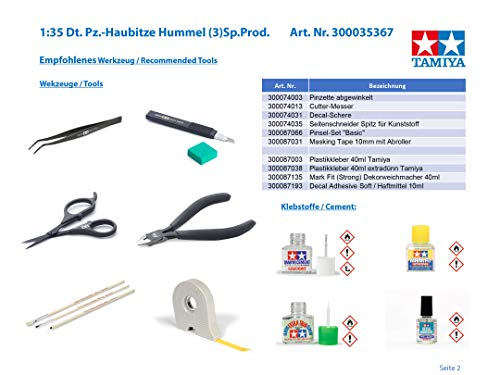 Modélisme Hummel TAMIYA 35367 obusiers de char allemand pour vos dioramas 1:35