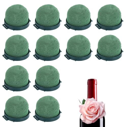 lasuroa 12uds Bloques de Espuma Floral, Mini Espuma Floral Mantienen las Flores Frescas Decoraciones para Bodas Decoraciones para Botellas de Vino Suministros Bricolaje (Verde)