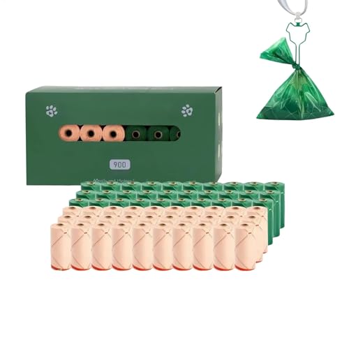 Hundväskor för bajs – 60 stycken hundväskor, husdjur bajspåsar med dispenser – hundtillbehör, hundsoppåsar för promenader, katt, hund, husdjur