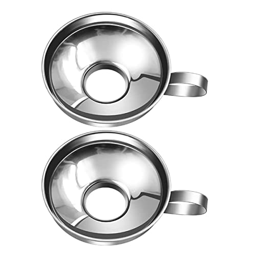 ABOOFAN 2 Pièces entonnoir à vinaigrette entonnoir de pot de conserve nourriture crépine en métal salade bocaux crépine en acier inoxydable trémie de cuisine épaissir filtre Provisions